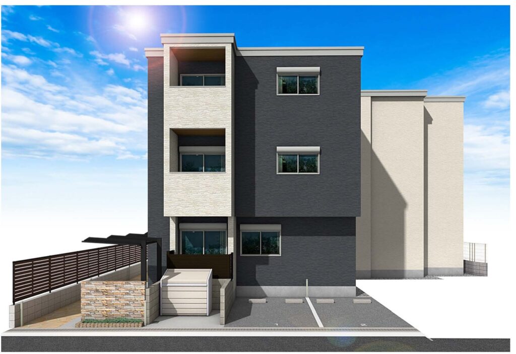 北側 入口からパース